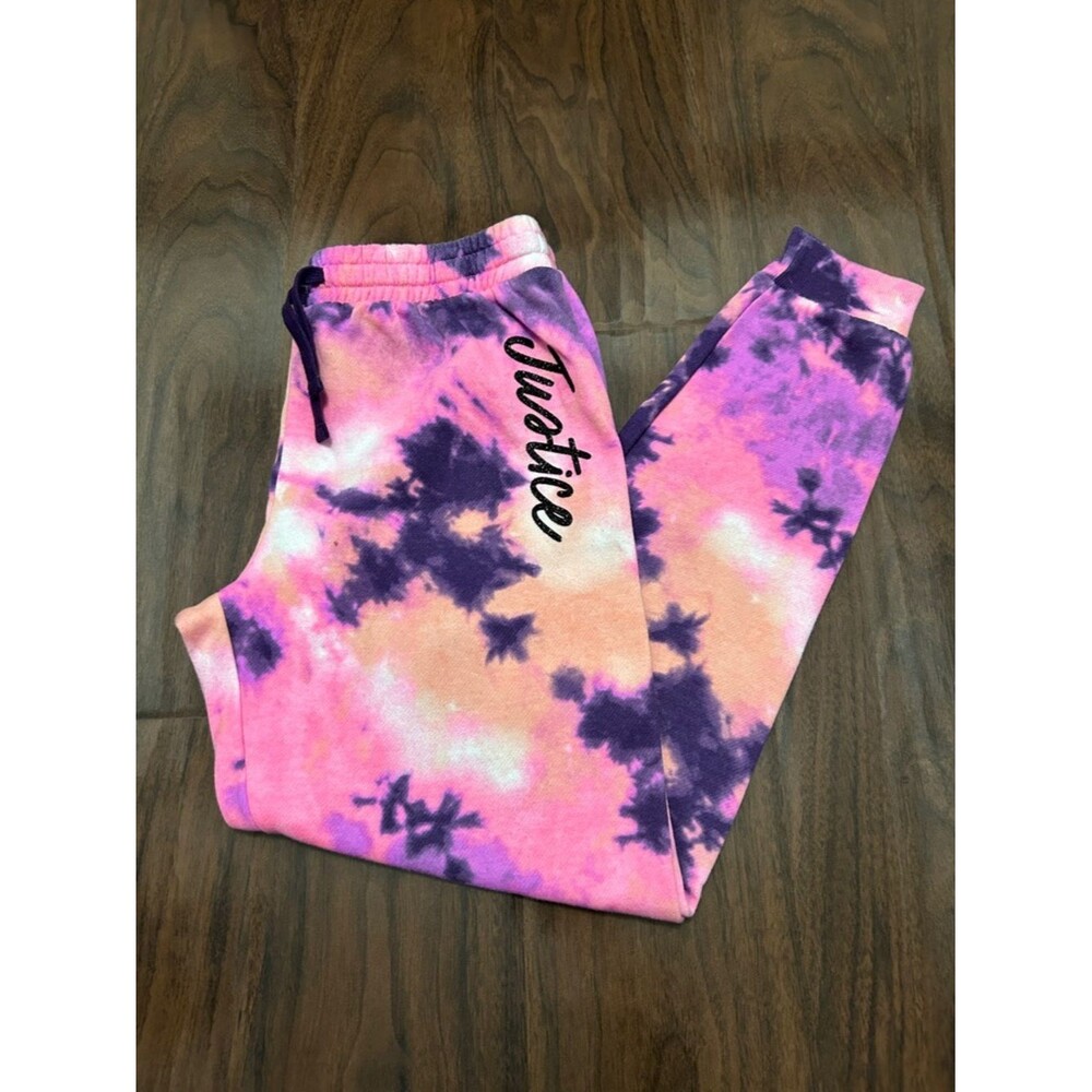 Justice Pink and Purple Tie-Dye Joggers